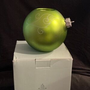 PartyLite Green Holiday Ornament Tea-light Holder